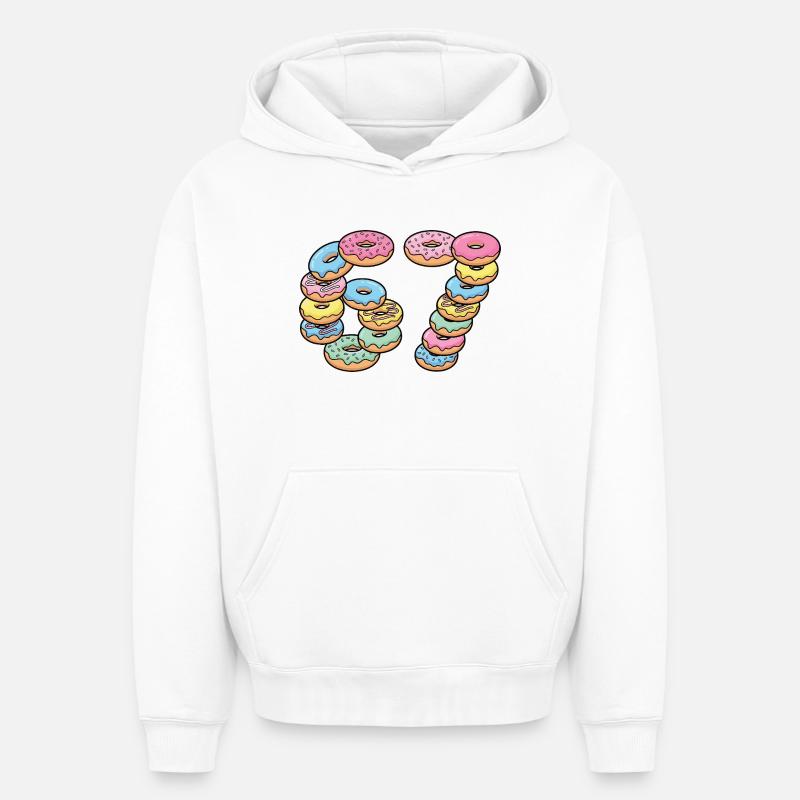 Pastel Donut Stack 67 Muster - Oversized Heavyweight Unisex Hoodie - Weiß