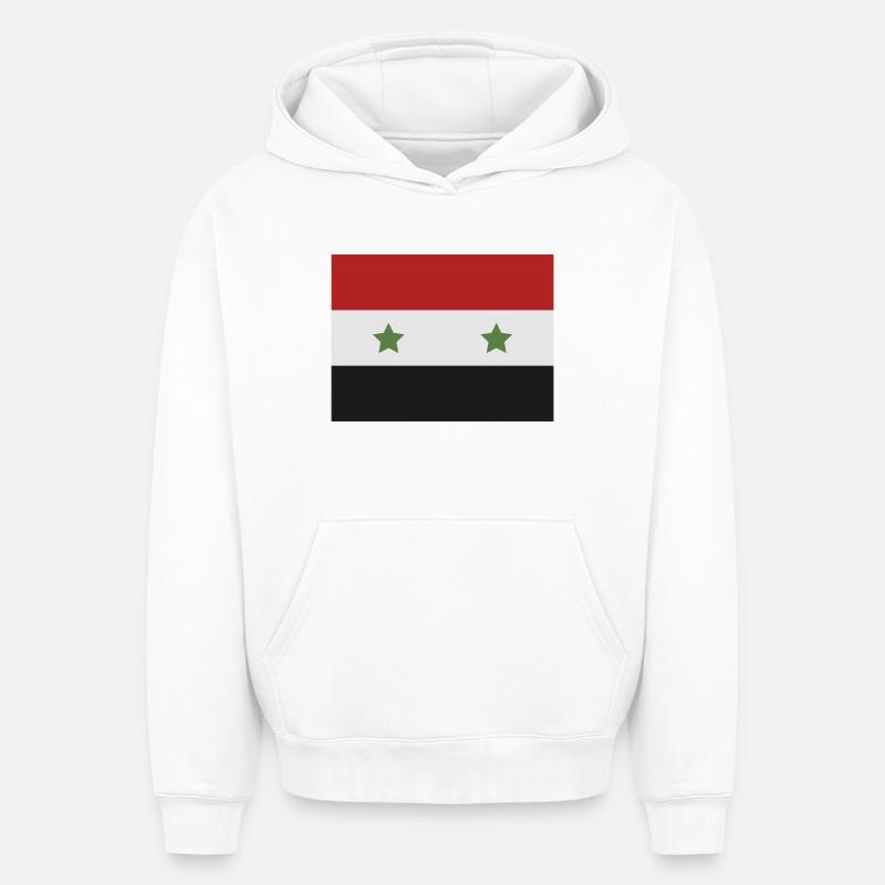 Drapeau syrien - Sweat à capuche unisexe oversize épais SPREAD - blanc