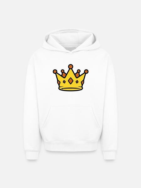 Golden King Crown Jewels Vector - Oversized Heavyweight Unisex Hoodie - white