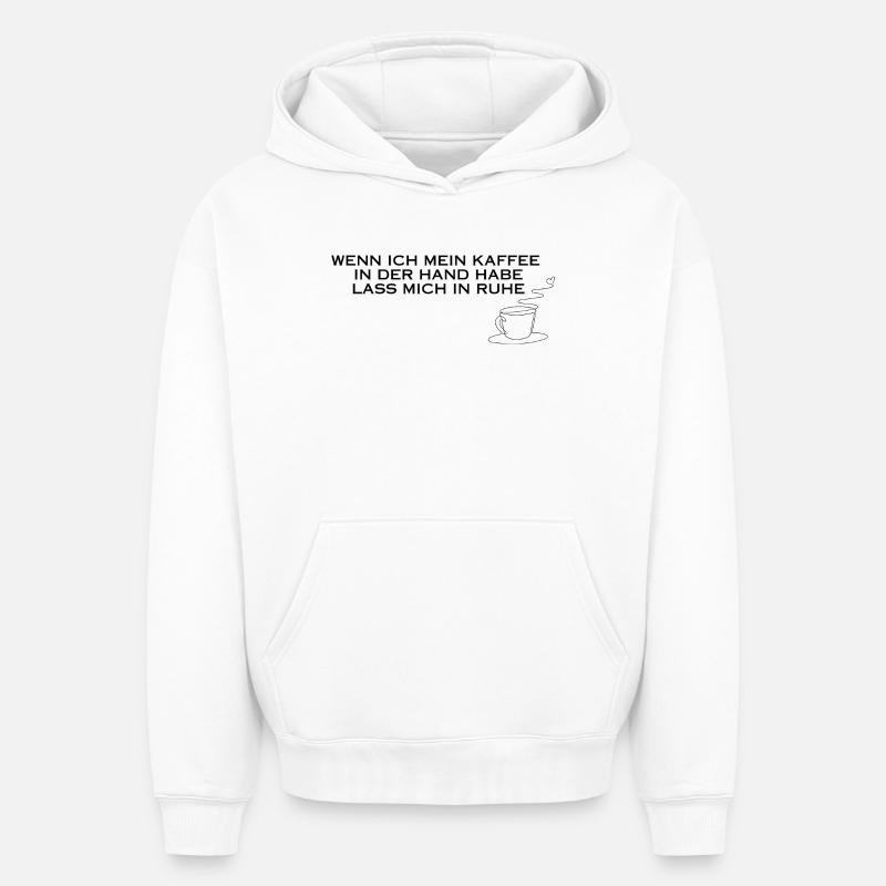 Café à la main - Sweat à capuche unisexe oversize épais SPREAD - blanc