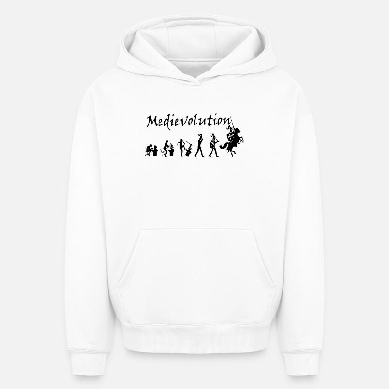 Medievolution – Medieval Evolution - Oversized Heavyweight Unisex Hoodie - white