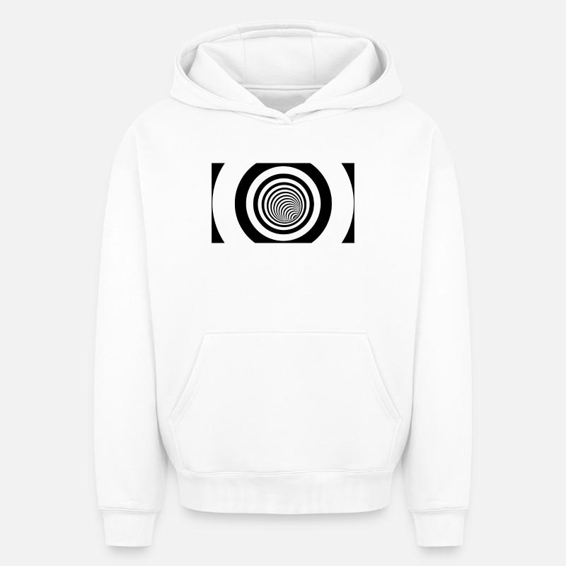 Vortex noir concentrique - Sweat à capuche unisexe oversize épais SPREAD - blanc