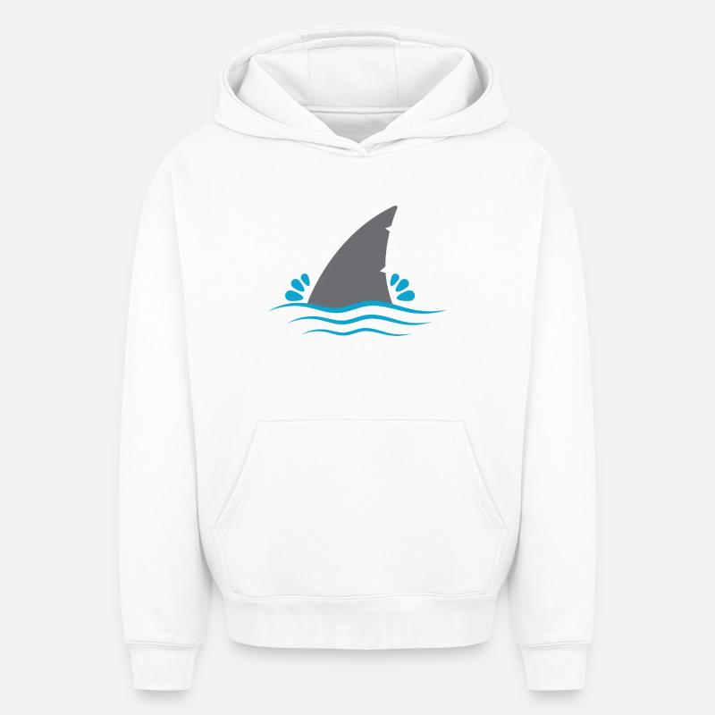 Aileron de requin - Sweat à capuche unisexe oversize épais SPREAD - blanc