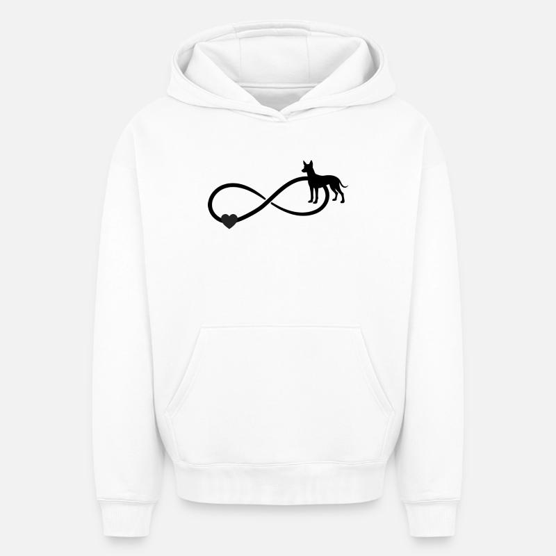 Xoloitzcuintle Infinity - Sweat à capuche unisexe oversize épais SPREAD - blanc