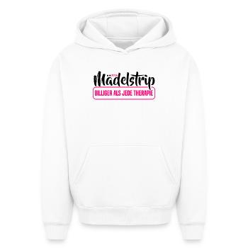 Girl Trip 2026 Gir des filles Strip des filles Strip des filles - Sweat à capuche unisexe oversize épais SPREAD - blanc - Devant - AI Model Female 172 dark (172cm) & AI Model Male 185 light (185cm)
