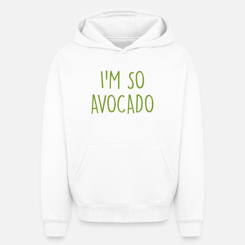 Avocat - Sweat à capuche unisexe oversize épais SPREAD - blanc