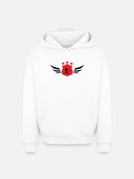 Baseball - Sport - Sweat à capuche unisexe oversize épais SPREAD - blanc