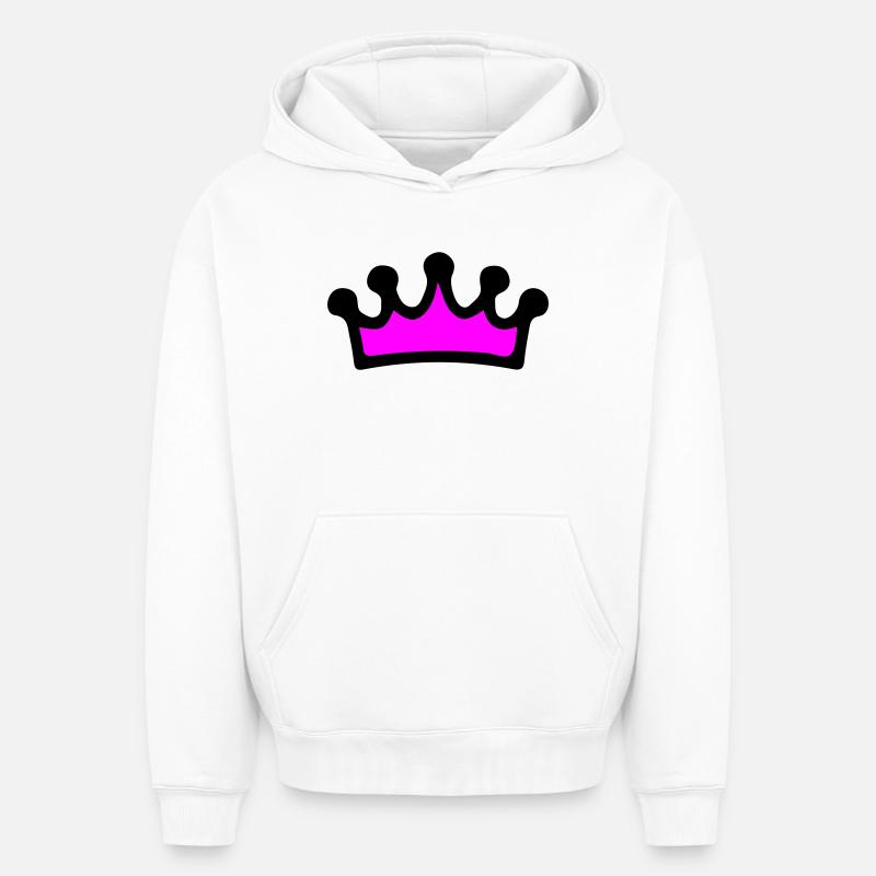 Krone Comic - Oversized Heavyweight Unisex Hoodie - Weiß