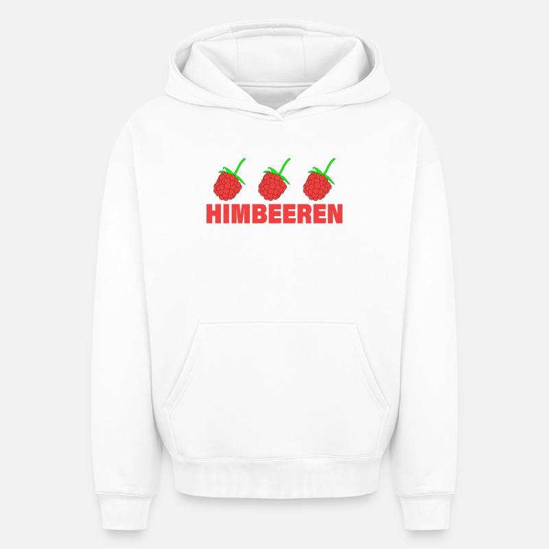 FRAMBOISES - Sweat à capuche unisexe oversize épais SPREAD - blanc