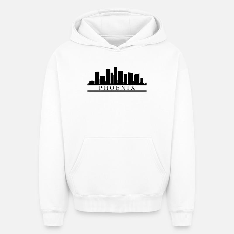 Skyline Phoenix - Sweat à capuche unisexe oversize épais SPREAD - blanc