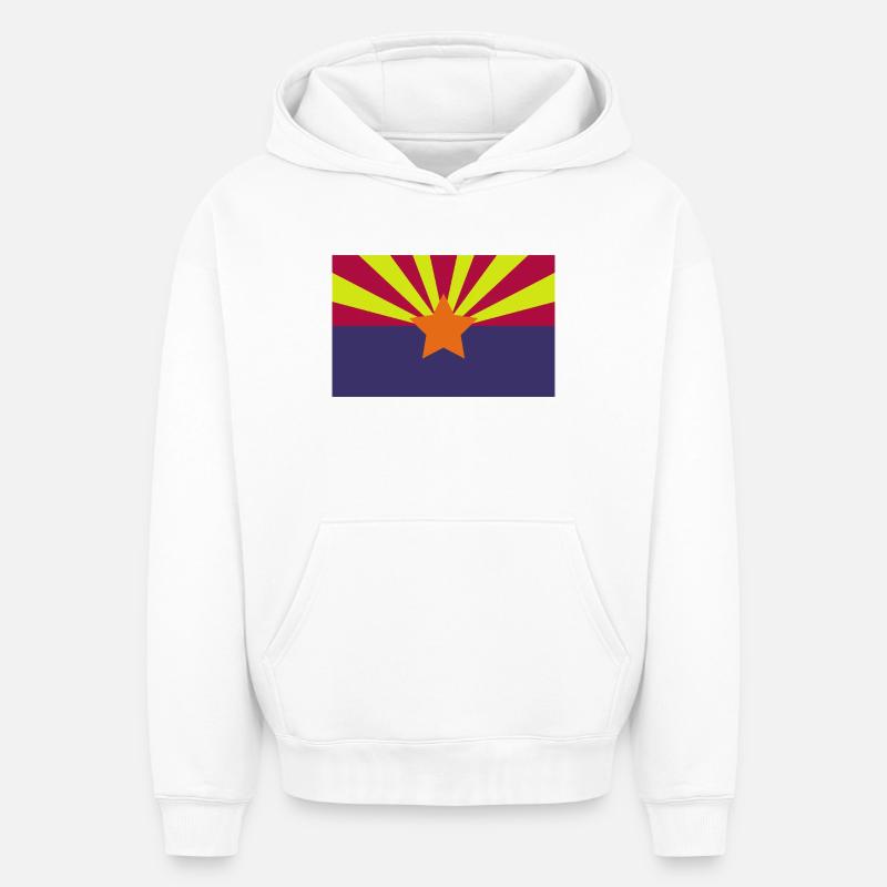 Drapeau de l’Arizona - Sweat à capuche unisexe oversize épais SPREAD - blanc