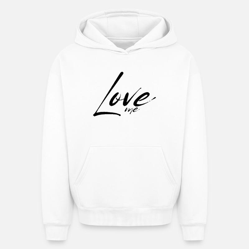 Aimez-moi - Sweat à capuche unisexe oversize épais SPREAD - blanc