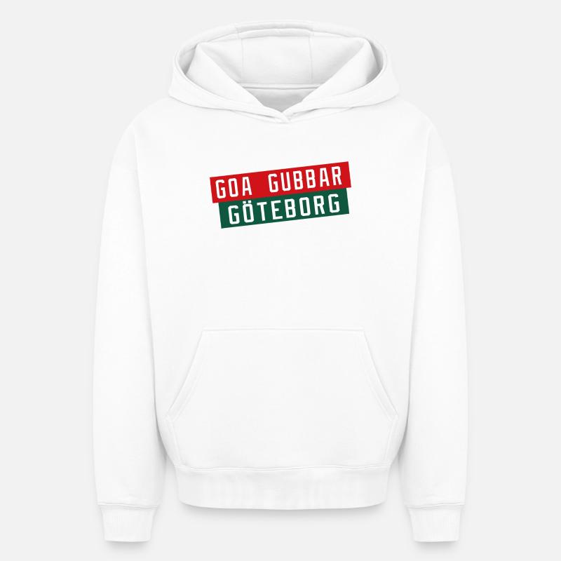 Göteborg Goa Gubbar - Sweat à capuche unisexe oversize épais SPREAD - blanc