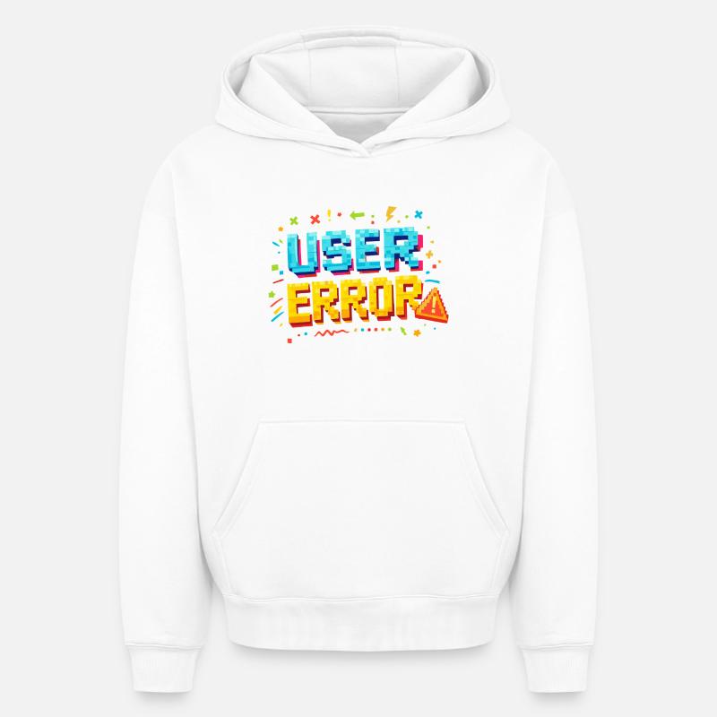 Pixel Art d’erreur utilisateur - Sweat à capuche unisexe oversize épais SPREAD - blanc