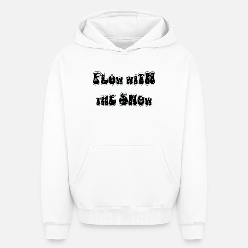 Flux avec la neige - Sweat à capuche unisexe oversize épais SPREAD - blanc