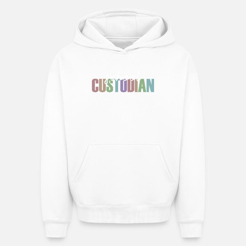 Gardien de l’école - Sweat à capuche unisexe oversize épais SPREAD - blanc