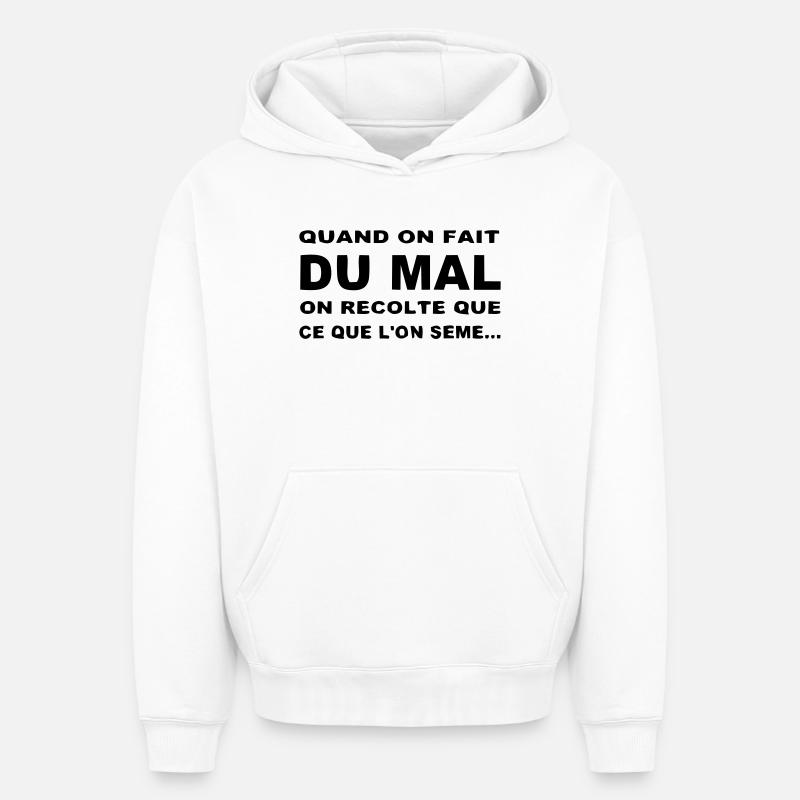 Karma - Sweat à capuche unisexe oversize épais SPREAD - blanc