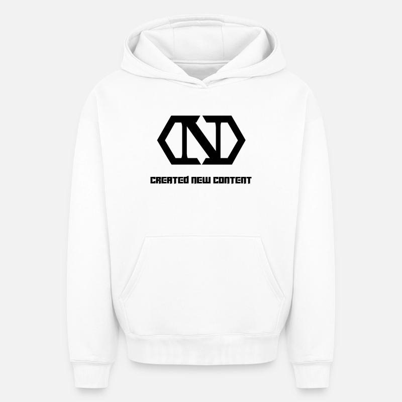 CREATED_NEW_CONTENT_2.0 - Sweat à capuche unisexe oversize épais SPREAD - blanc