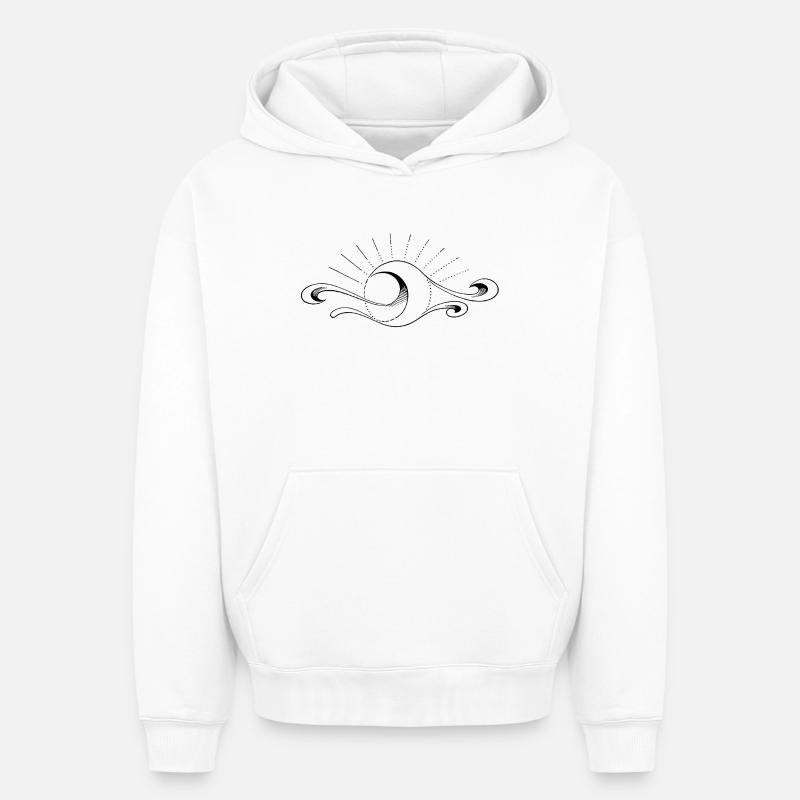 Supernova II - Sweat à capuche unisexe oversize épais SPREAD - blanc