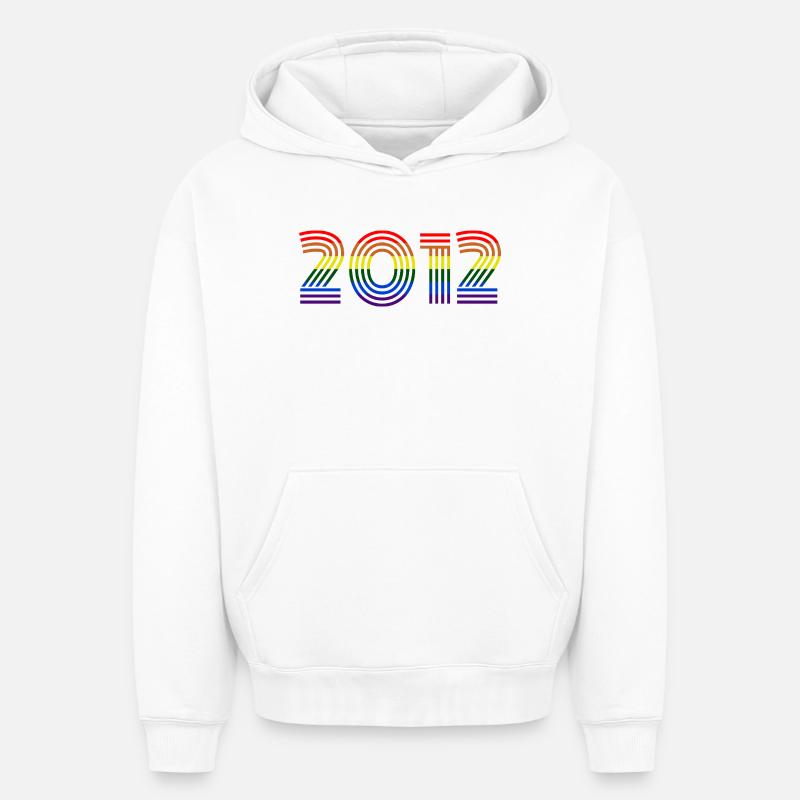 2012 - Sweat à capuche unisexe oversize épais SPREAD - blanc