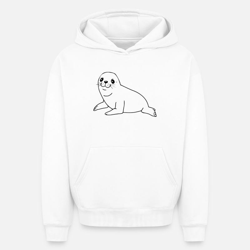 Sceau d’étanchéité - Sweat à capuche unisexe oversize épais SPREAD - blanc
