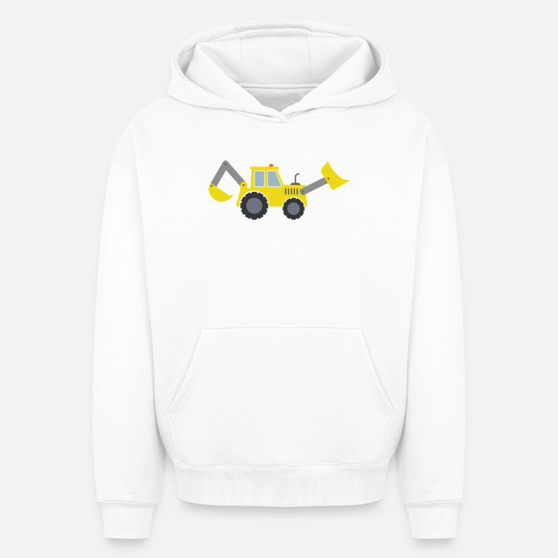 Chargeuse pelleteuse - Sweat à capuche unisexe oversize épais SPREAD - blanc