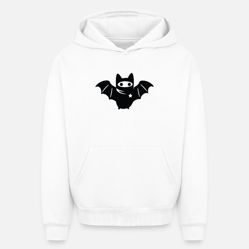 Masked Bat – Antifascisme Antifa - Sweat à capuche unisexe oversize épais SPREAD - blanc