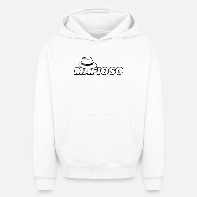 MAFIOSO - Sweat à capuche unisexe oversize épais SPREAD - blanc