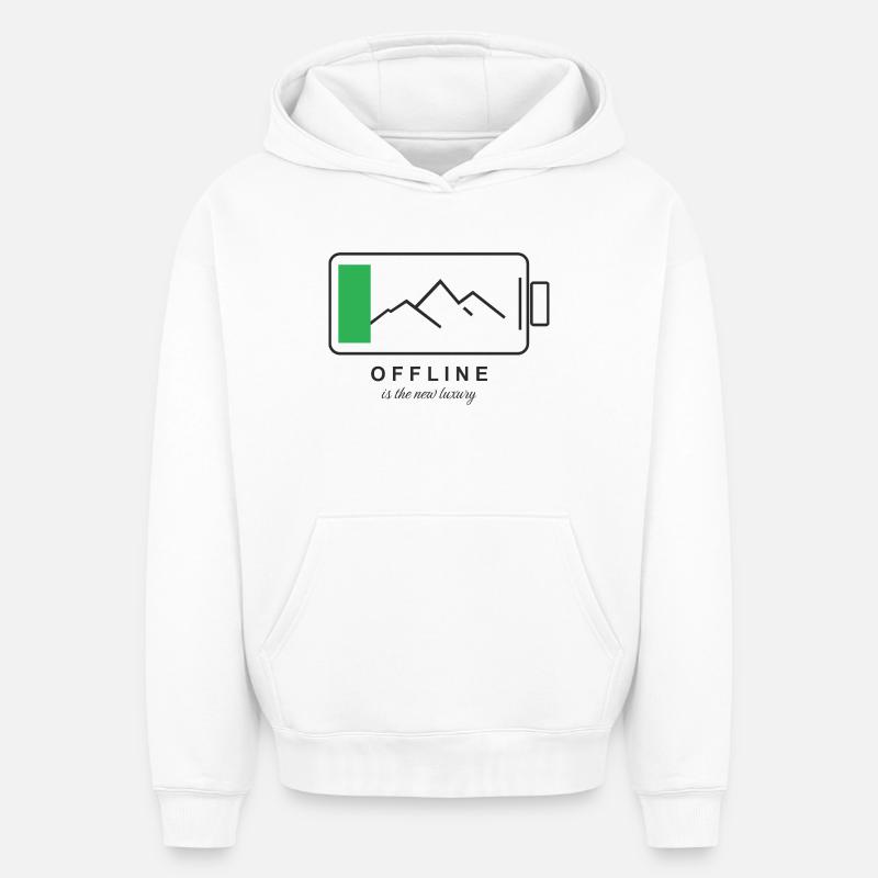 Détox numérique - Sweat à capuche unisexe oversize épais SPREAD - blanc