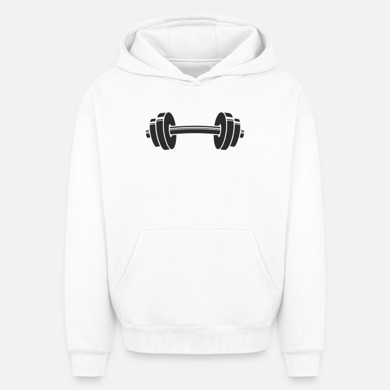 Haltère - Sweat à capuche unisexe oversize épais SPREAD - blanc