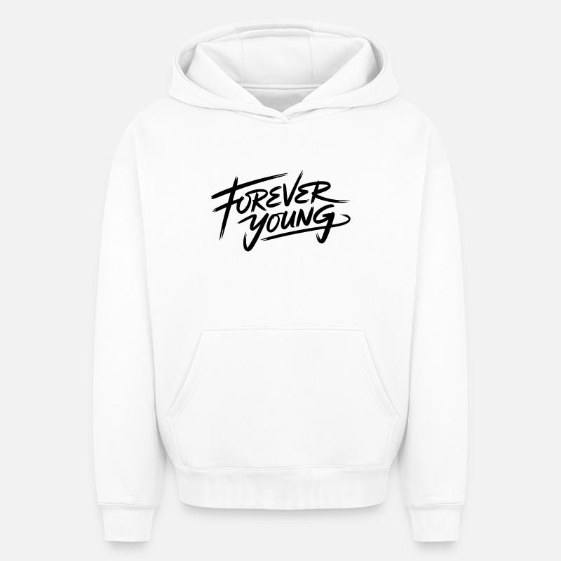 Éternellement jeune - Sweat à capuche unisexe oversize épais SPREAD - blanc