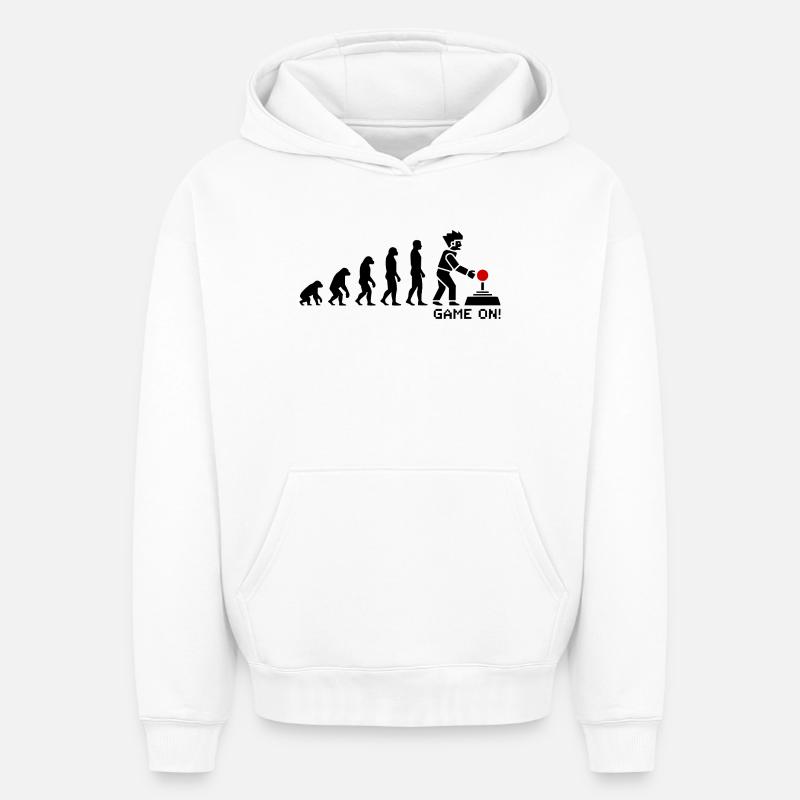 Evolution zum Gamer Pixel Look - Oversized Heavyweight Unisex Hoodie - Weiß