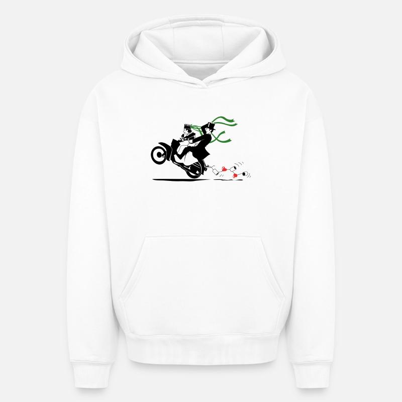 SERBSKI KVASS - Sweat à capuche unisexe oversize épais SPREAD - blanc