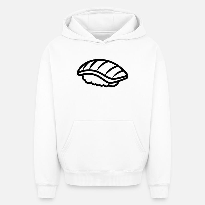 sushi - Sweat à capuche unisexe oversize épais SPREAD - blanc