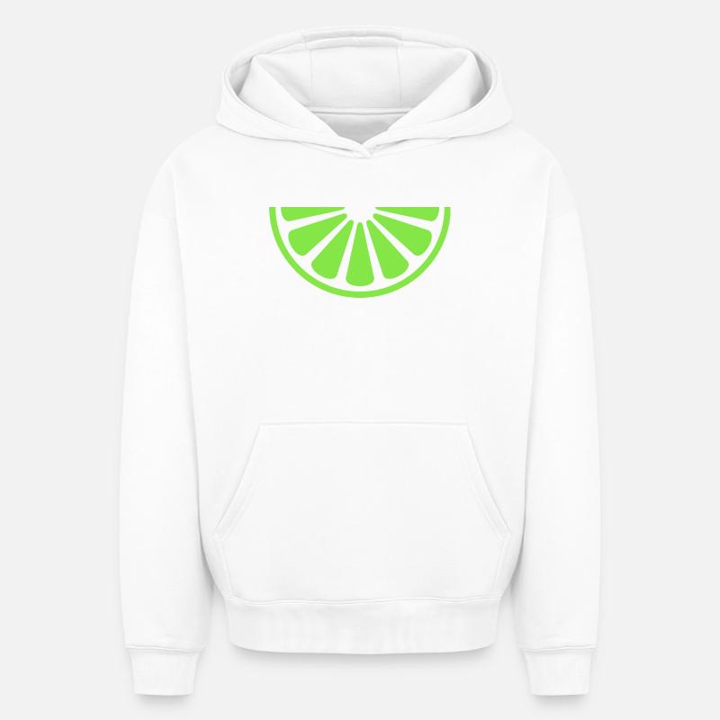 Tranche de citron vert - Sweat à capuche unisexe oversize épais SPREAD - blanc