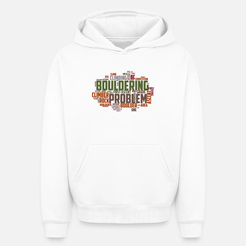 Nuage de mots de Boulder - Sweat à capuche unisexe oversize épais SPREAD - blanc