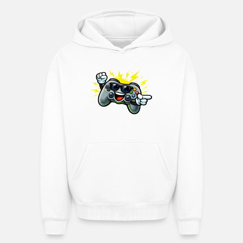 Retro Controller Spaß - Oversized Heavyweight Unisex Hoodie - Weiß