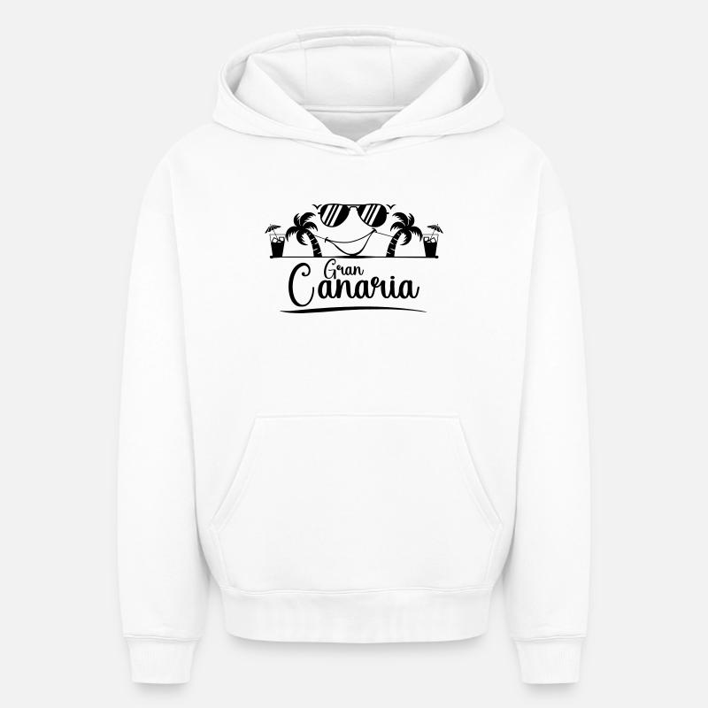 Gran Canaria - Sweat à capuche unisexe oversize épais SPREAD - blanc