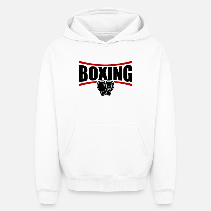 Boîtes de boxe - Sweat à capuche unisexe oversize épais SPREAD - blanc