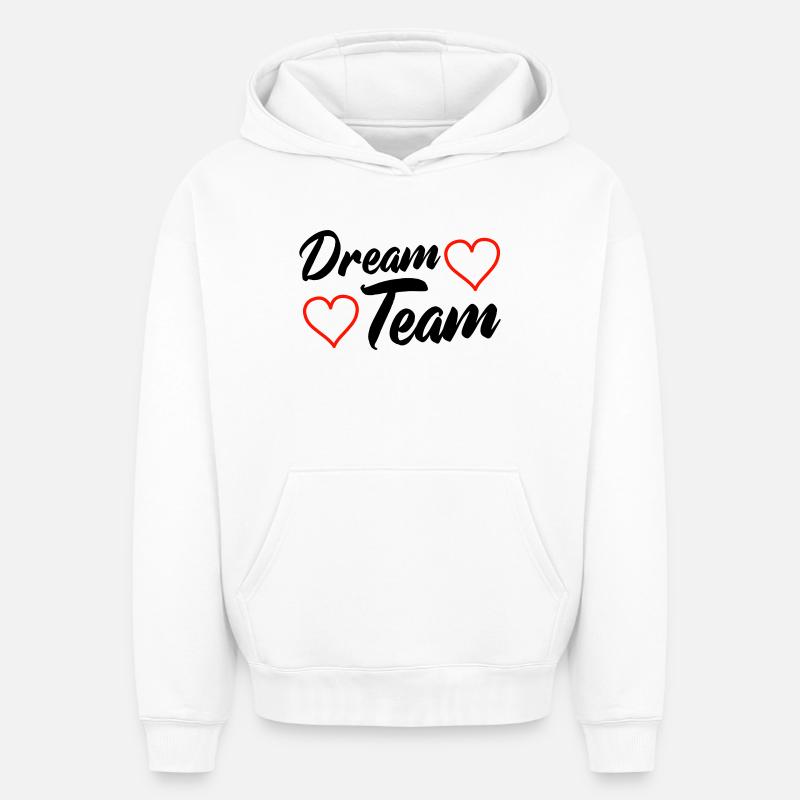 Équipe de rêve - Sweat à capuche unisexe oversize épais SPREAD - blanc