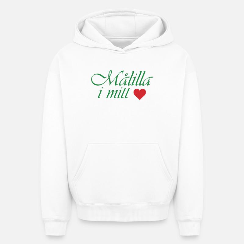 Målilla dans mon cœur - Sweat à capuche unisexe oversize épais SPREAD - blanc