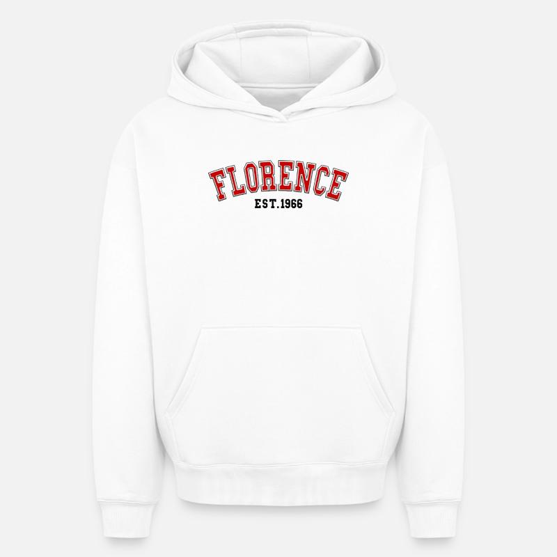 Florence fondée en 1966 - Sweat à capuche unisexe oversize épais SPREAD - blanc