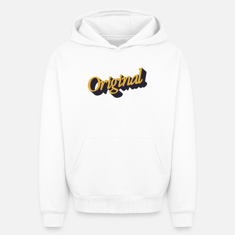 Lettrage original - Sweat à capuche unisexe oversize épais SPREAD - blanc