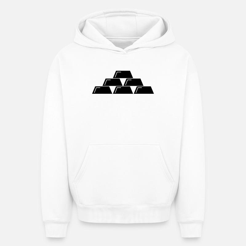 Lingots d’or - Sweat à capuche unisexe oversize épais SPREAD - blanc