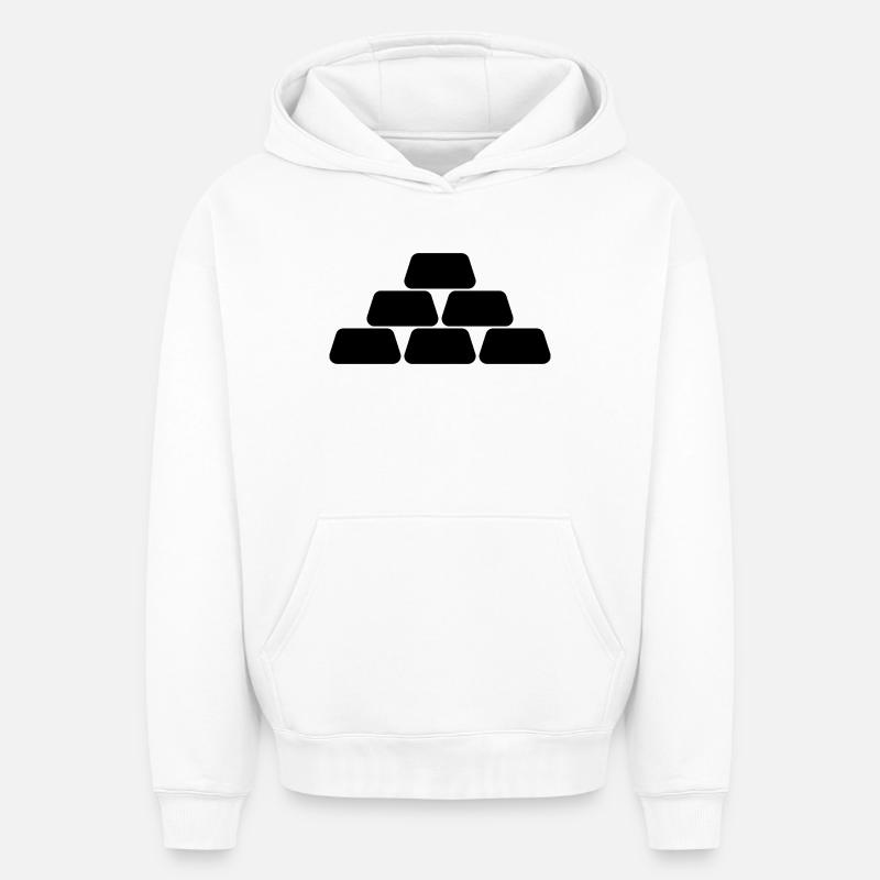 Lingots d’or - Sweat à capuche unisexe oversize épais SPREAD - blanc