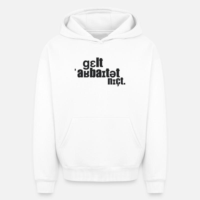 L’argent ne marche pas. - Sweat à capuche unisexe oversize épais SPREAD - blanc