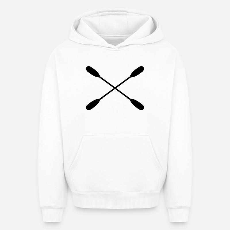 Pagaies de kayak - Sweat à capuche unisexe oversize épais SPREAD - blanc
