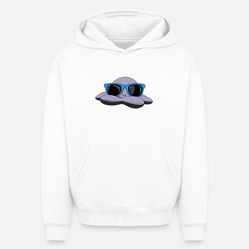 Pieuvre d’été - Sweat à capuche unisexe oversize épais SPREAD - blanc