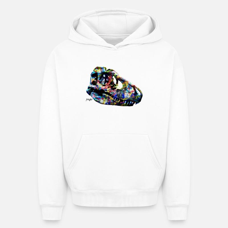 tarbosaurus - Sweat à capuche unisexe oversize épais SPREAD - blanc