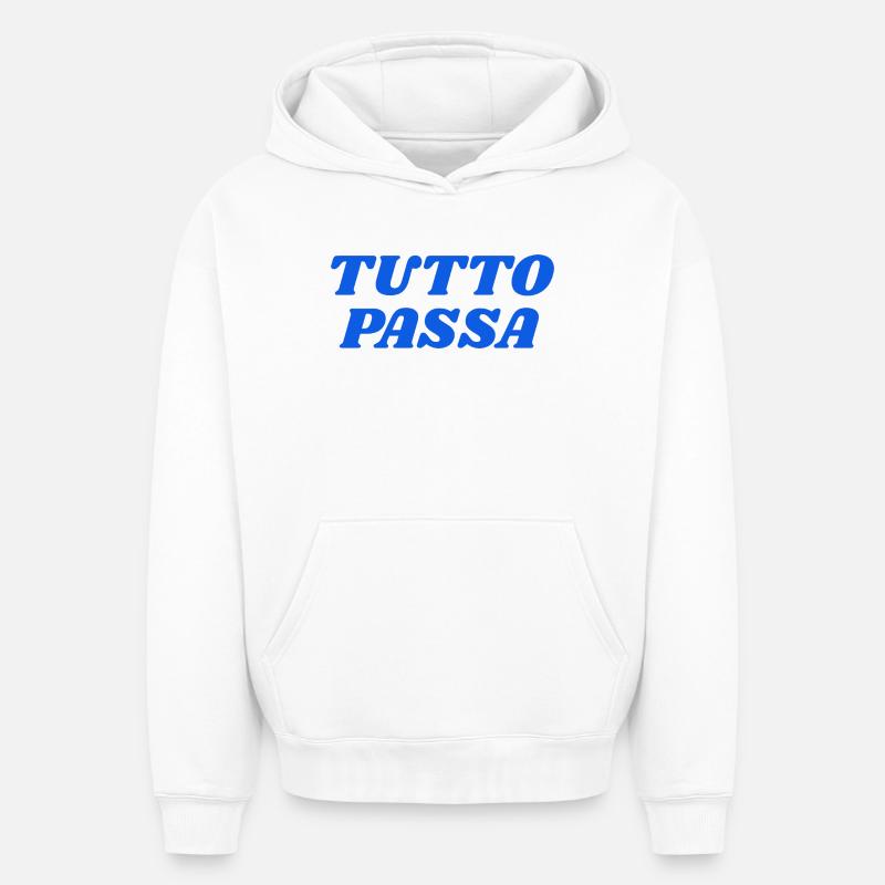 tutto passa - Sweat à capuche unisexe oversize épais SPREAD - blanc